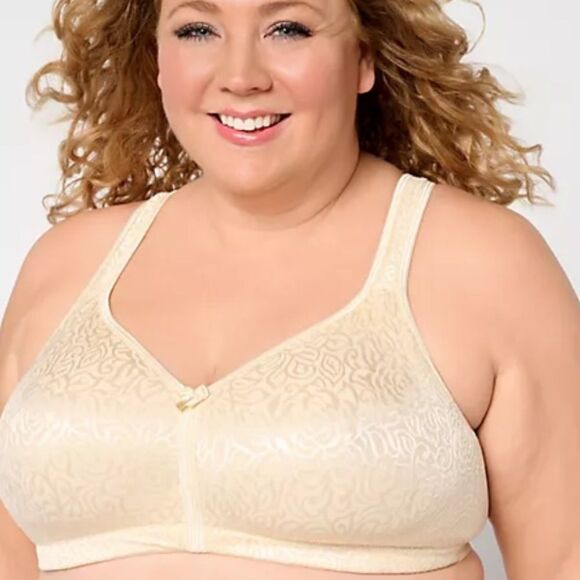New Breezies Wild Rose Seamless Support Bra Sz 46C Champagne - Picture 1 of 6